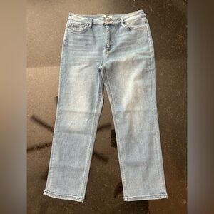 Womens Vervet Blue Jeans Size 32 Straight Leg Medium Wash Stretch Style T5385